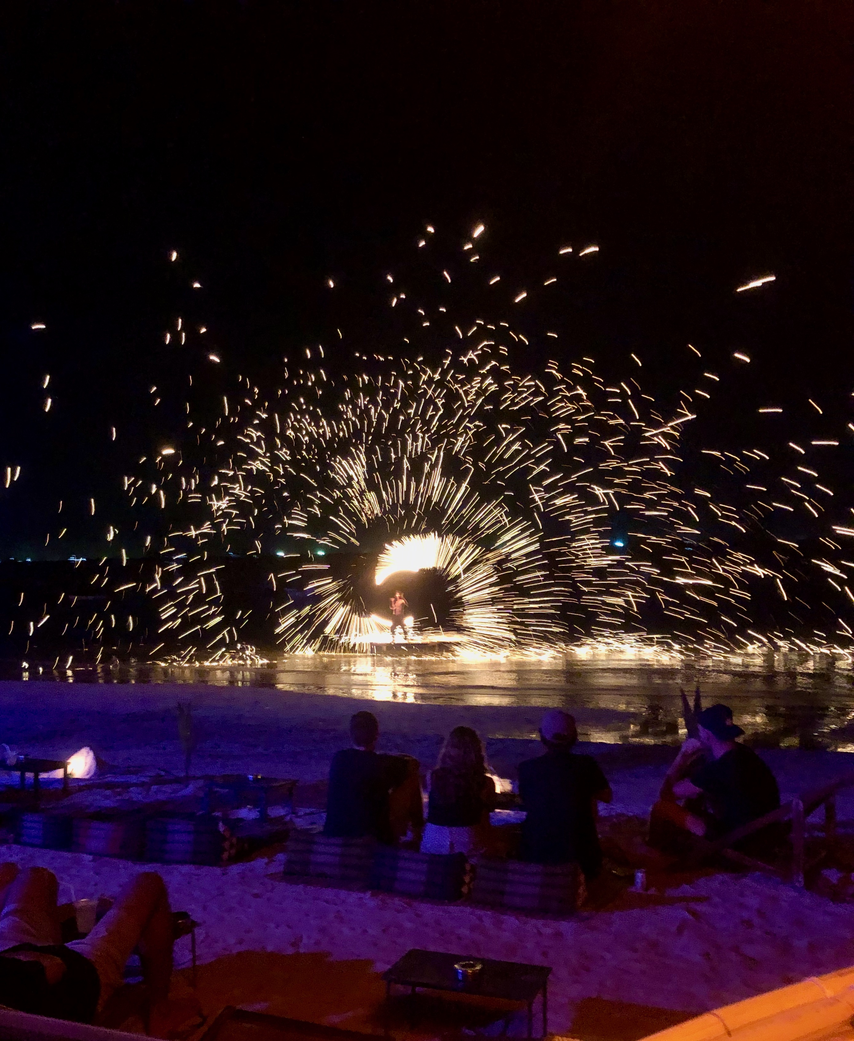 Fire show on the beach of Koh Tao